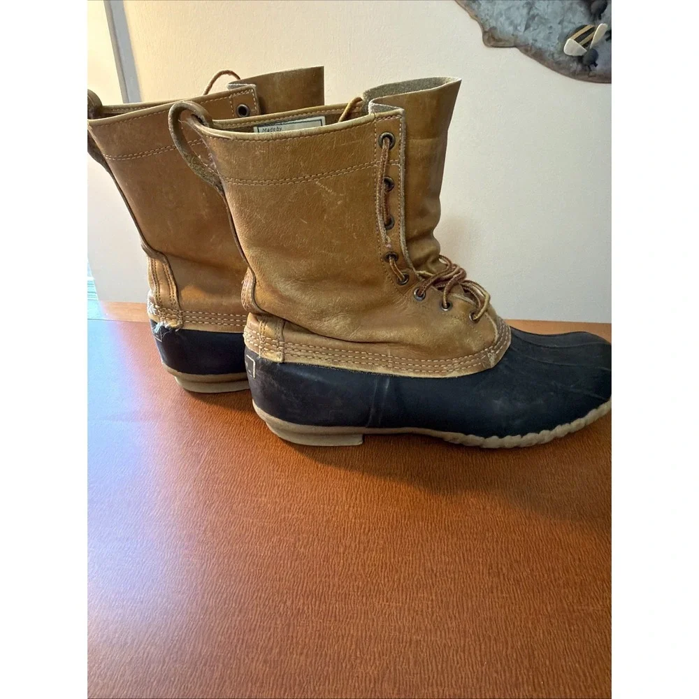 Vtg LL Bean Duck Boots Soze 12 Old Tags Mid Calf USA